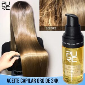 Aceite nutritivo para el cuidado del cabello Oro 24K, 50ml