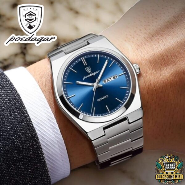 Reloj De Acero Inoxidable Azul